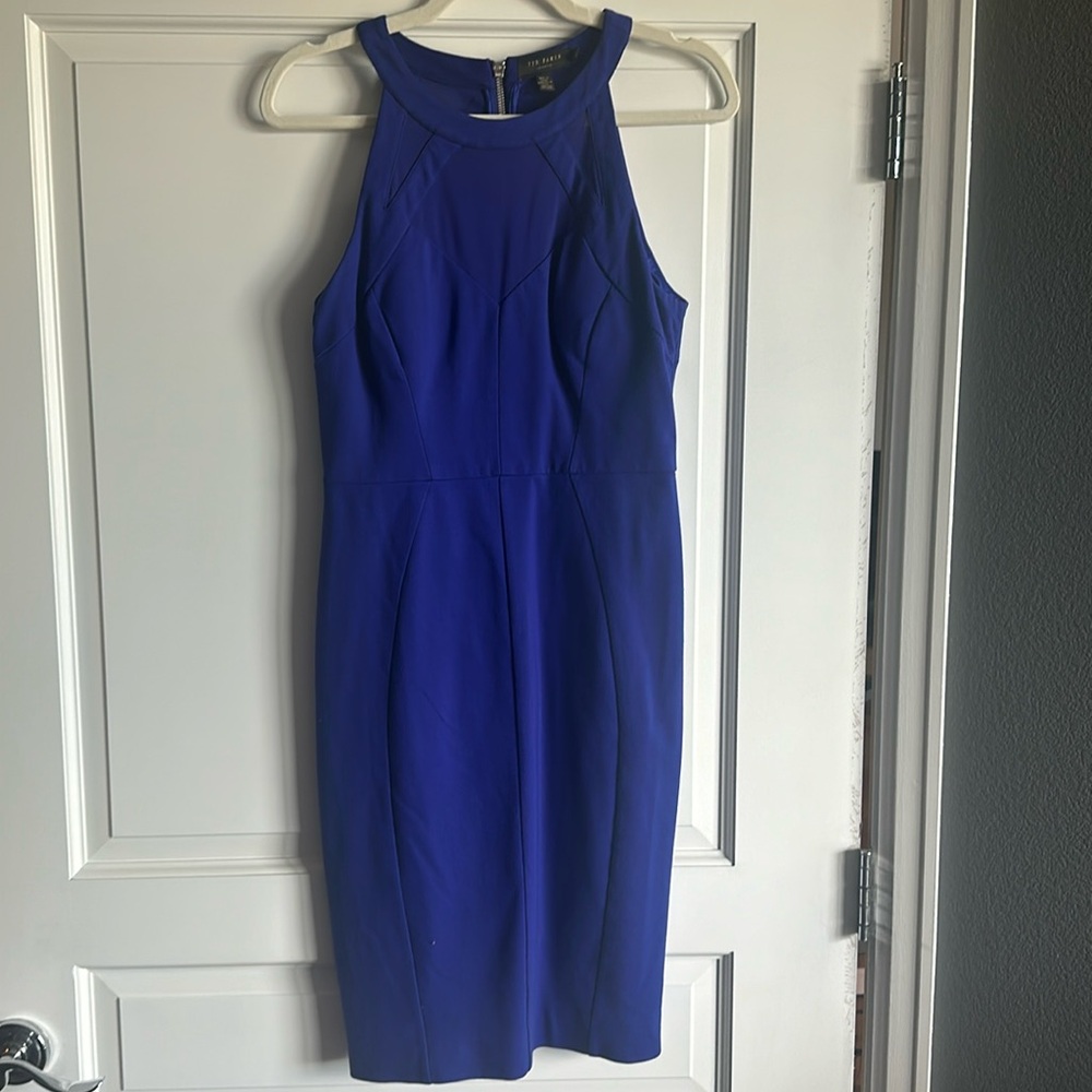 Ted Baker fitted blue dress, size 3 (US 6-8)